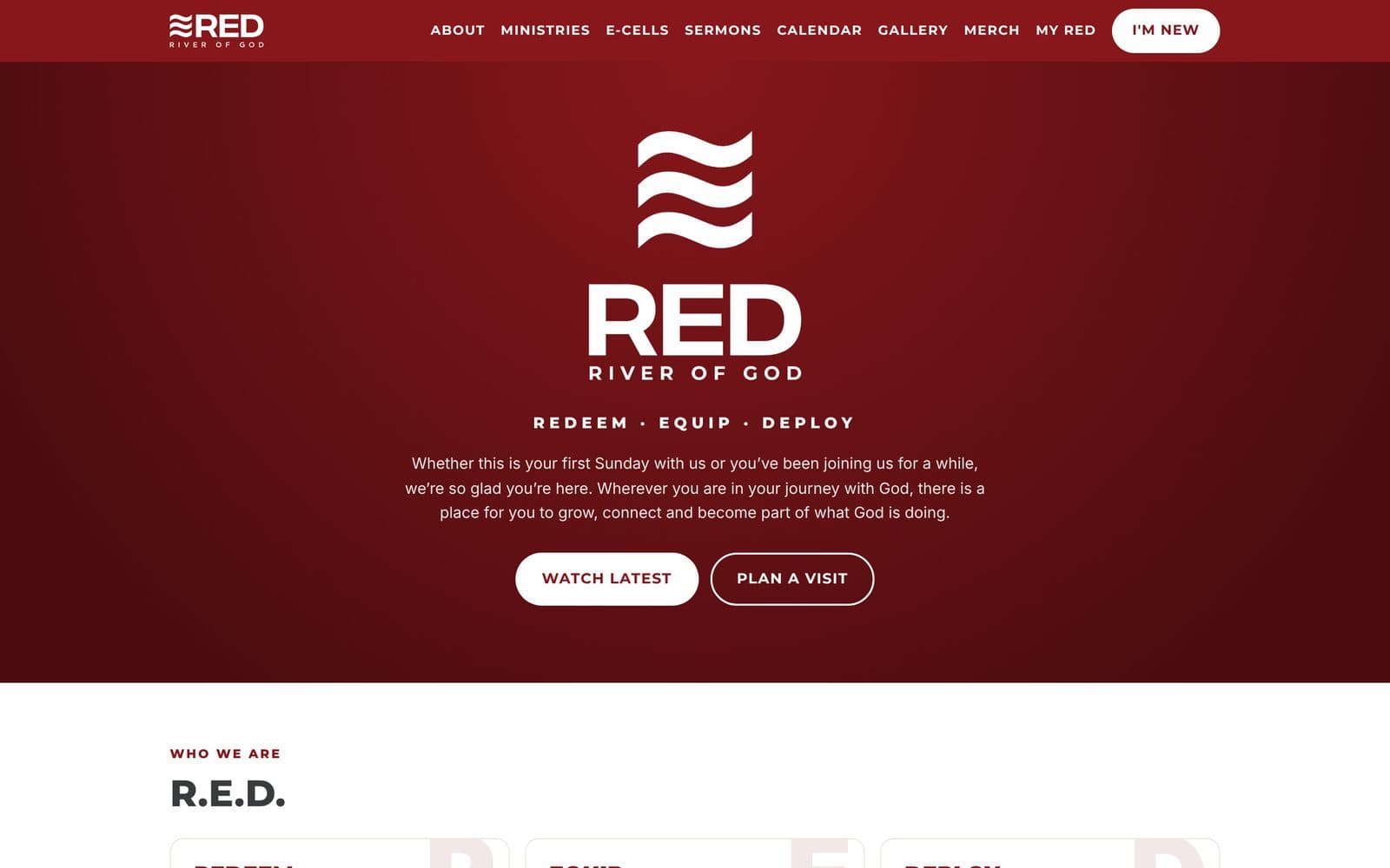 RED River of God public website home page